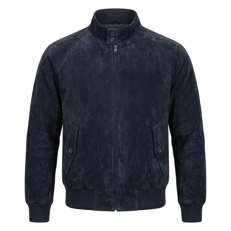 navy suede leather bomber jacket f