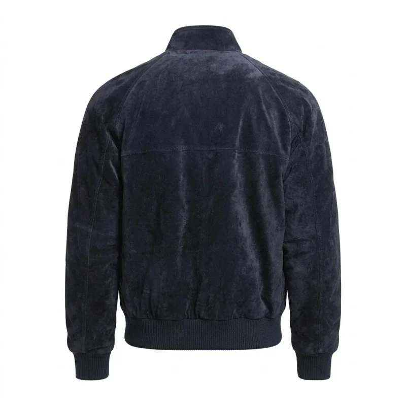 navy suede leather bomber jacket b